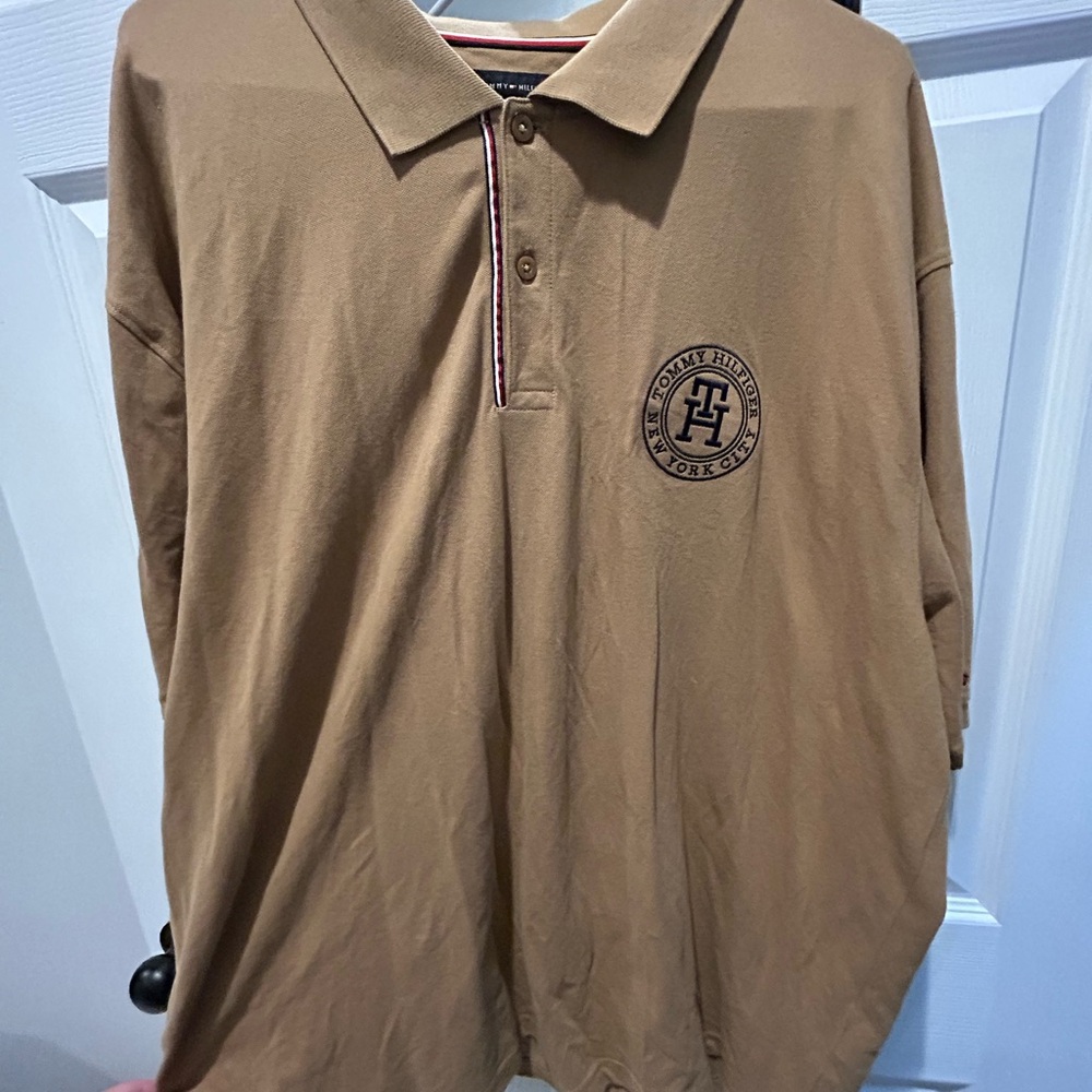 Tommy Hilfiger Tan Polo Shirt Classic Style